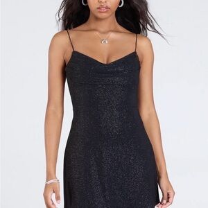 Windsor Black Sparkle Mini Dress